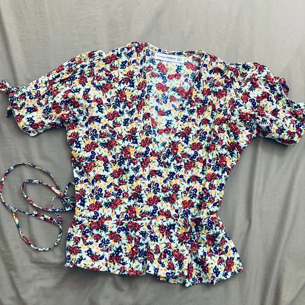 Faithfull the brand Lucy wrap top size small/US 4